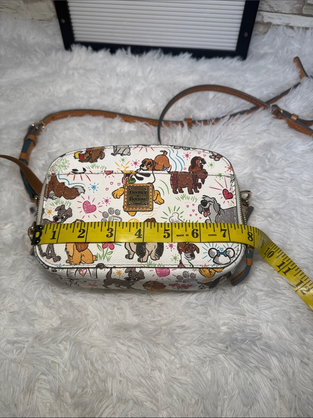 Disney Dooney and Bourke Dogs Paw Prints Sketch Ambler Crossbody Bag - Picture 11 of 16